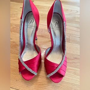 Adrianna papell Red studded open side heels size 7